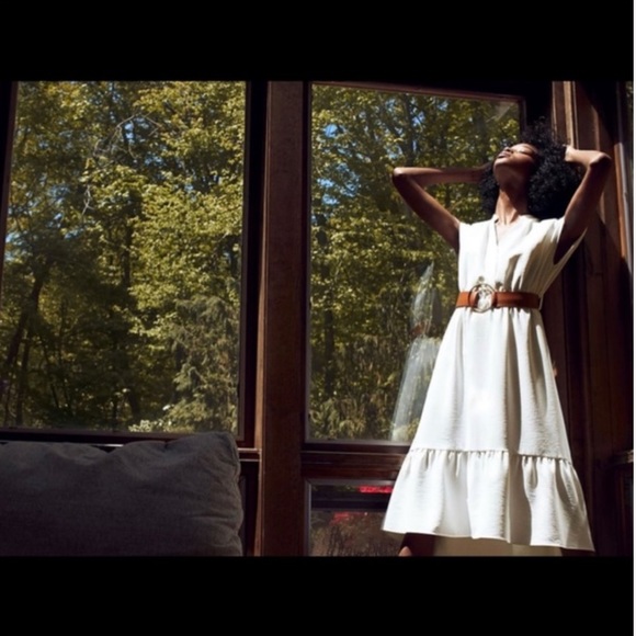 Zara V- Neck Boho Beachy Midi Dress - Picture 2 of 9